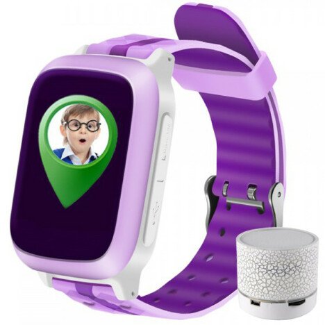 Ceas Smartwatch cu GPS Copii iUni Kid18, Telefon incorporat, Alarma SOS, 1.44 Inch, Roz + Boxa Cadou